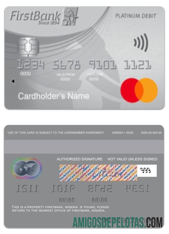 Nigeria FirstBank Platinum Debit Mastercard real example